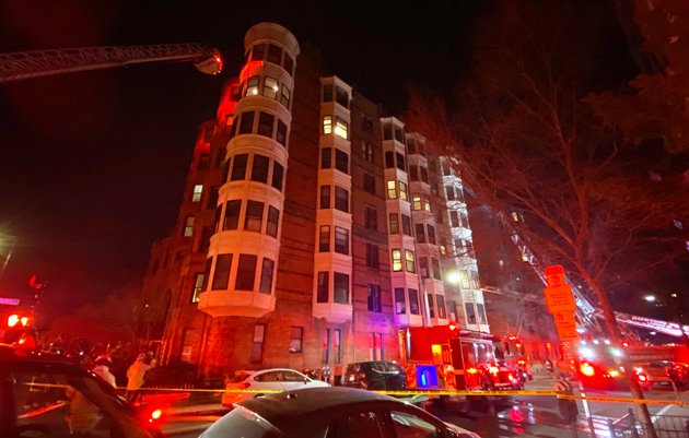 295-297 Beacon St. on fire