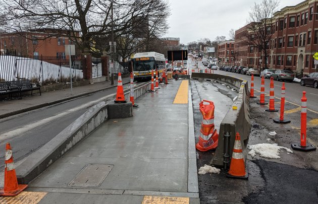 New bus stop going in on Columbus Avenue