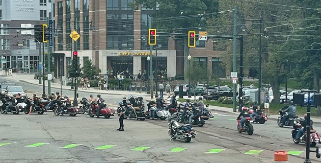 Motorcyclists in Cleveland Circle