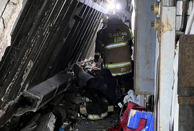 First responders at collapse scene