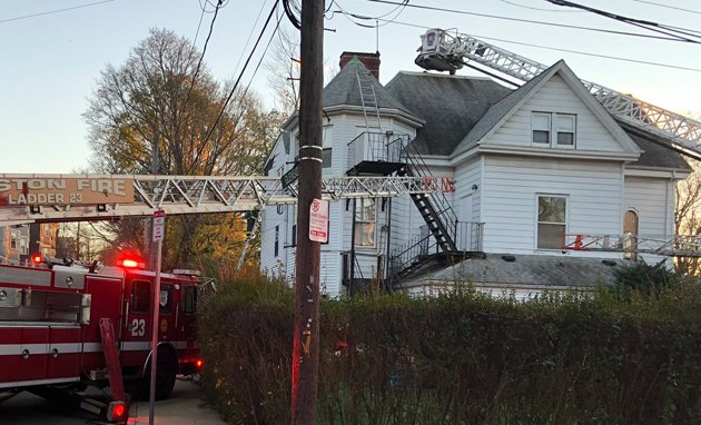 Boston fire ladders on Glenn Road