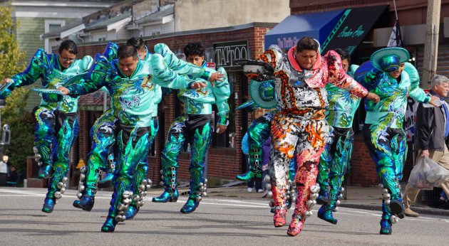 Bolivian dancers in Roslindale Day parade