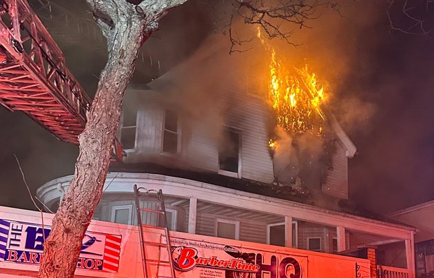 Fire on Blue Hill Avenue in Mattapan