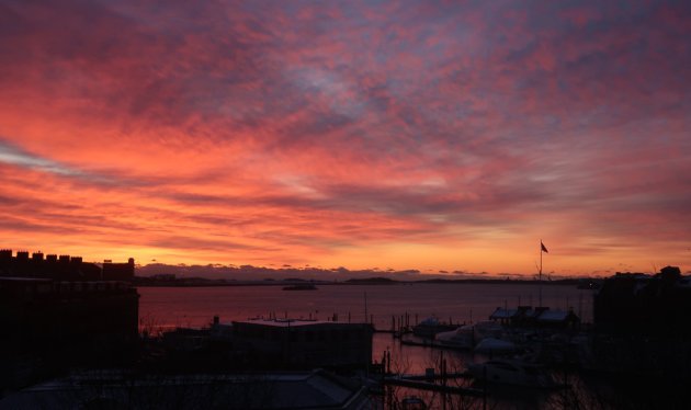 Sunrise over Boston Harbor