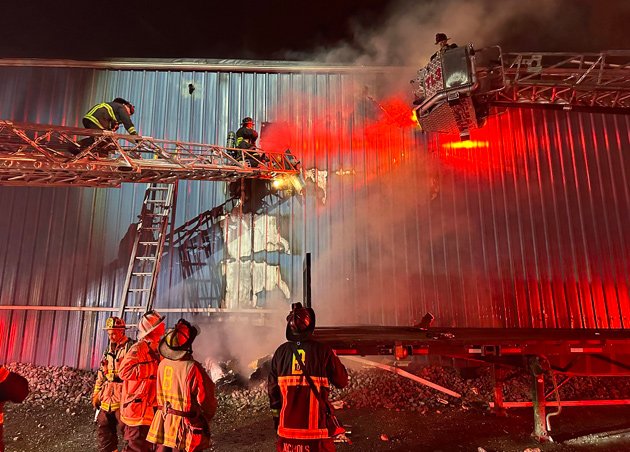 Firefighters at Charlestown plant