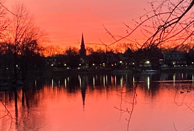 Sunrise over Jamaica Pond