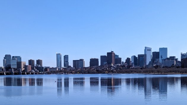 Downtown Boston reflected in the Charles River