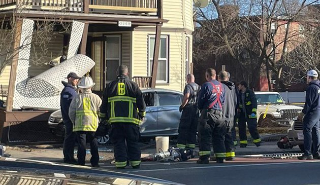 Car Slams Into Another Roslindale Building; Two Pedestrians Hit, One ...