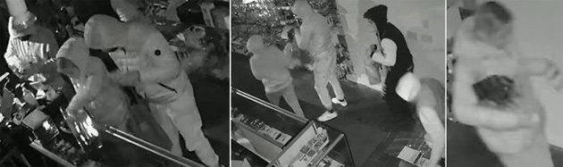 Surveillance photos of suspects via Newton PD