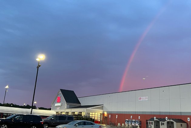 Rainbow over BJs in Waltham