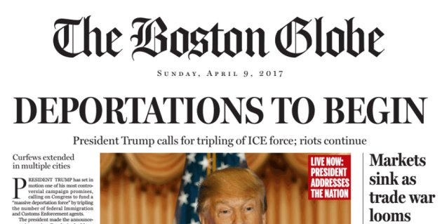 Globe front page in 2016: Deportations to begin