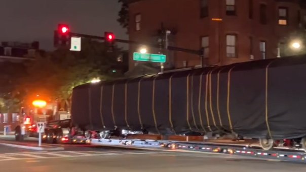 Mystery train that's just crossed Massachusetts Avenue