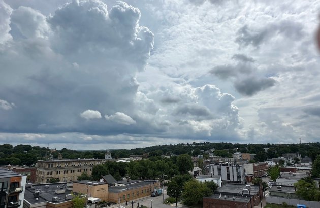 Storm clouds over Roslindale Square