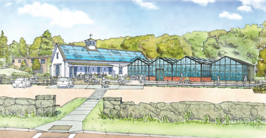 Rendering of proposed new farmstand and greenhouse at Allandale Farm