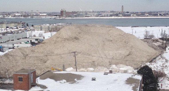 South Boston waterfront snow farm