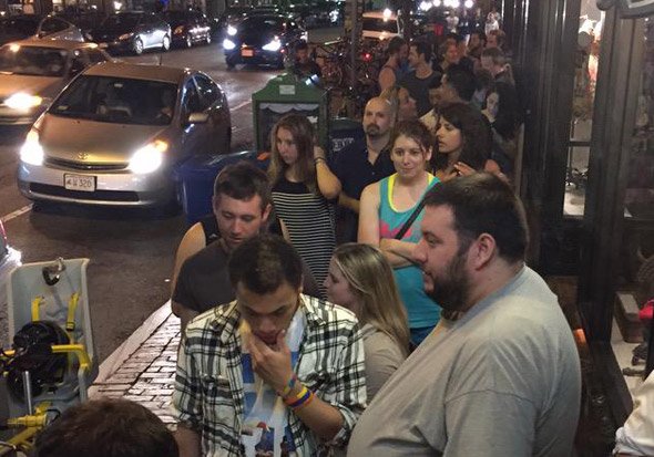 Line outside the Burren in Davis Square