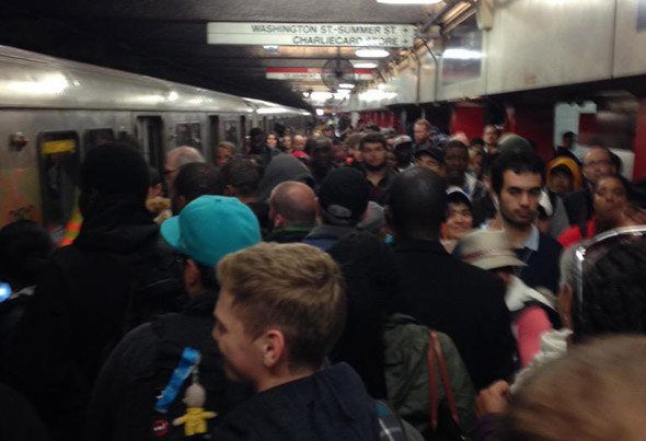 Crowds on the Red Line