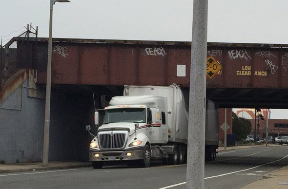 Truck is storrowed in Dorchester