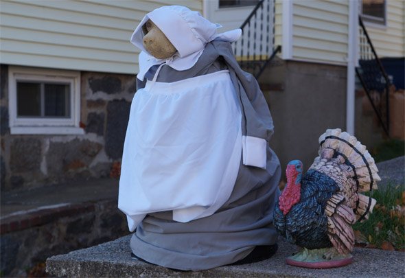 Dog as Pilgrim and turkey