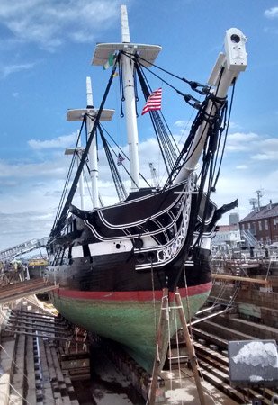 USS Constitution in drydock