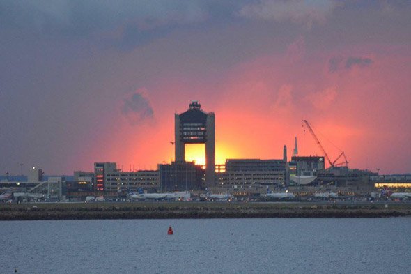 Sunset at Logan Airport