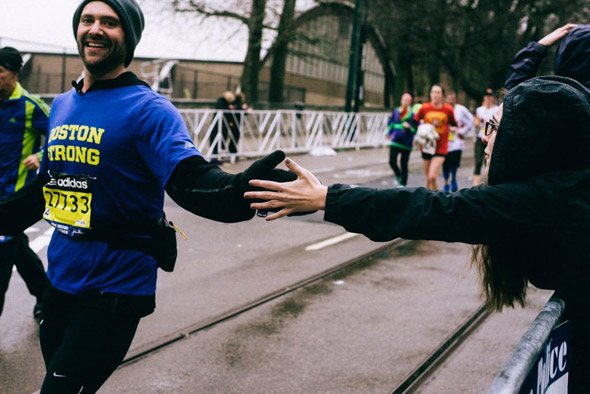 Marathon racer in Cleveland Circle