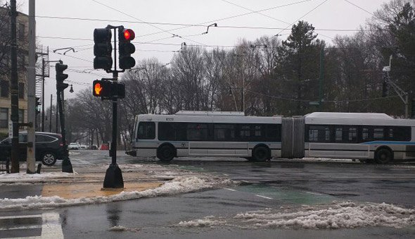 Silver Line buses take the place of Green Line trolleys in Brighton