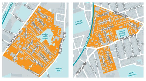 Where the speed limit will be lowered to 20 mph in Boston: Jamaica Plain and Dorchester