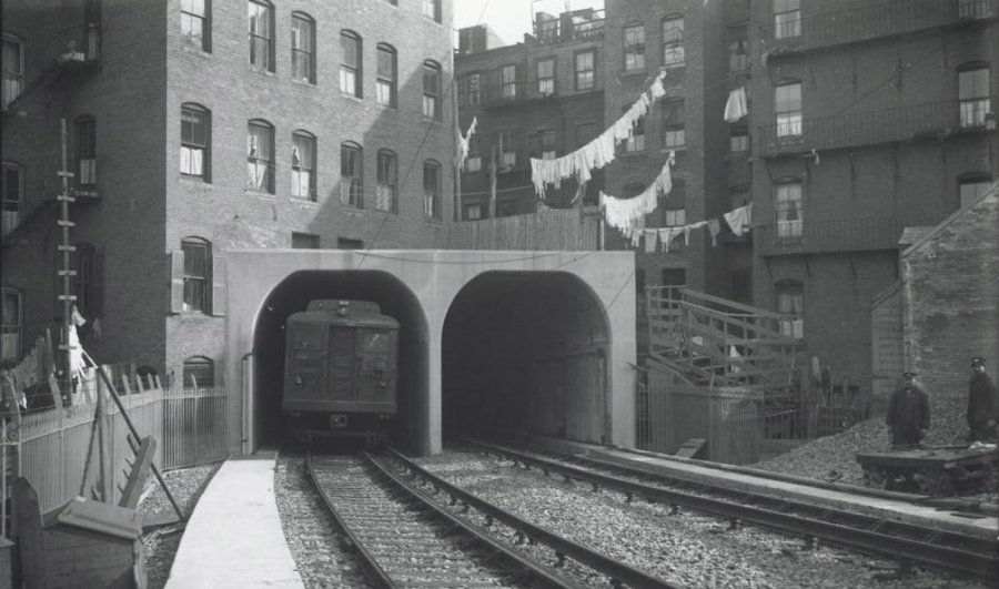 Old Boston subway car