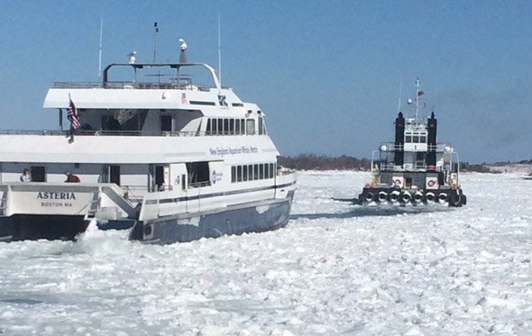 Ferry and icebreaker