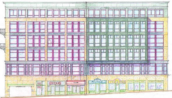 Architect's reendering of proposed condos on Massachusetts Avenue