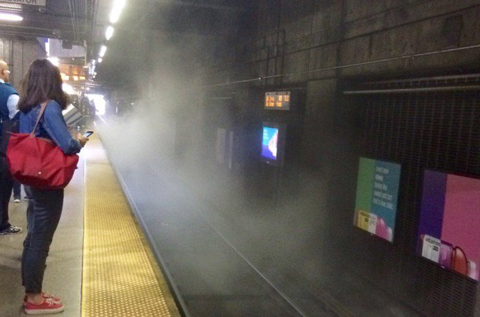 Track fire at Back Bay on the Orange Line