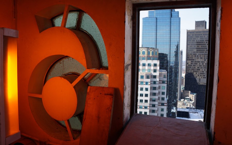 Inside the Custom House clock tower in Boston