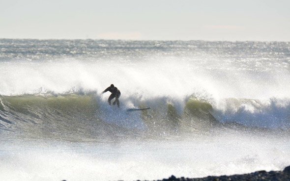 Surfing at Deer Island