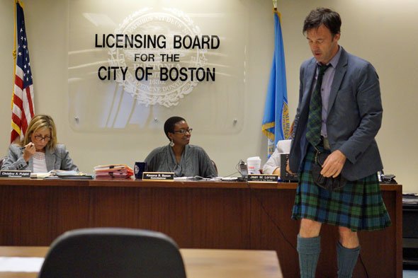 Jason Waddleton after handing some paperwork to Boston Licensing Board