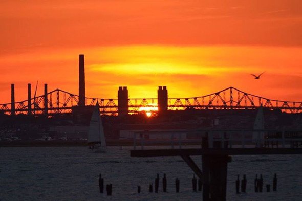 Sunset over the Tobin Bridge