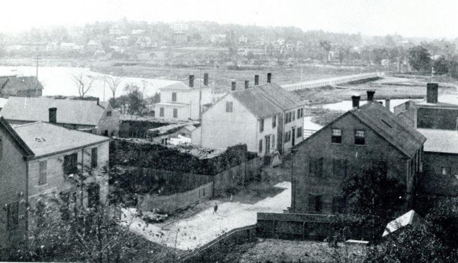 Waterfront scene in old Boston