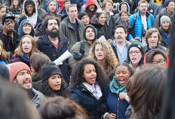 Protesters in Boston