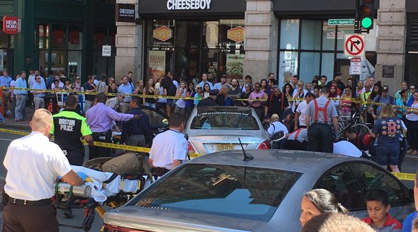 Crash at School and Washington streets in downtown Boston