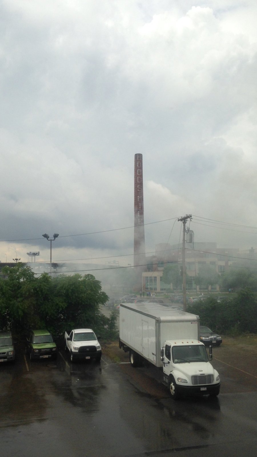 Dumpster fire in Sullivan Square