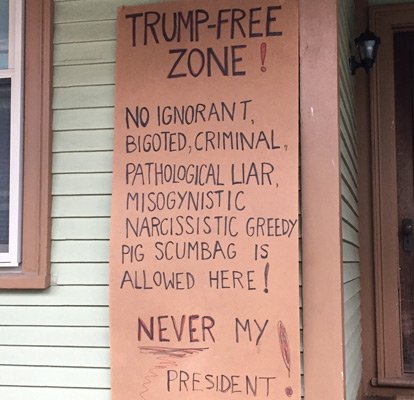 No Trumps on Paul Gore Street in Jamaica Plain