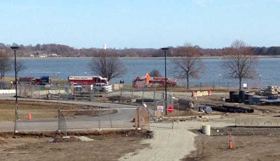 Scene where body in a car was found submerged in water