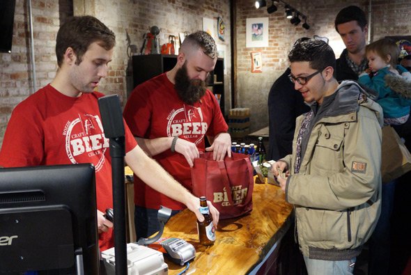 Selling craft beer in the substation basement