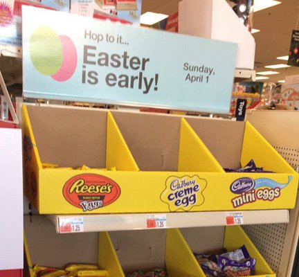 Easter display on Dec. 27 at CVS