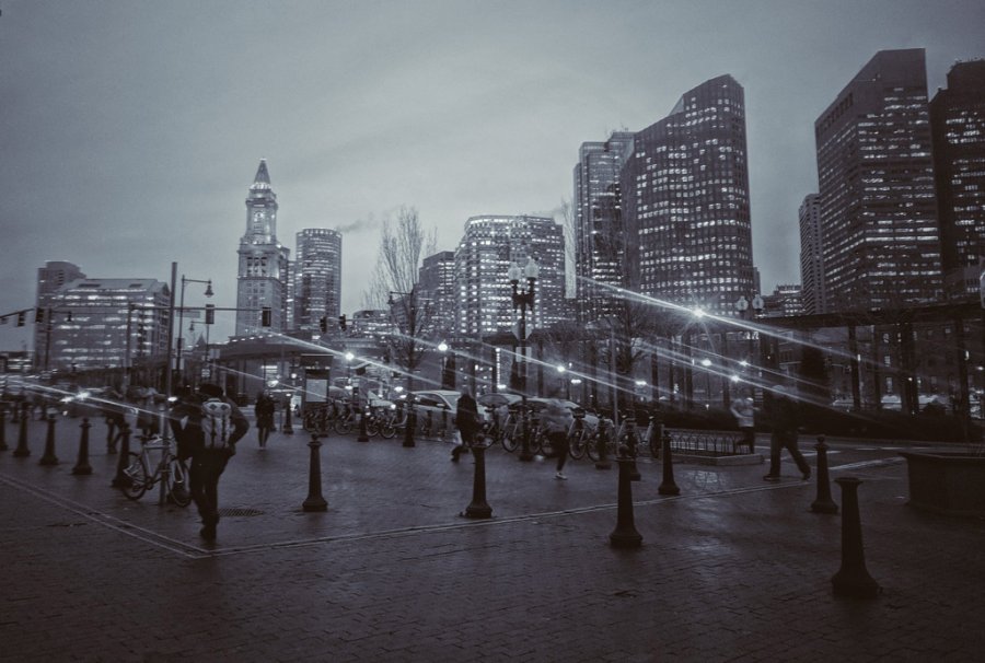 Rose Kennedy Greenway night before the storm