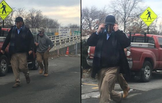 Trump fans and their banner over Storrow Drive