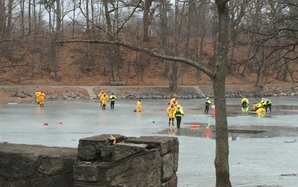 Ice training on Jamaica Pond