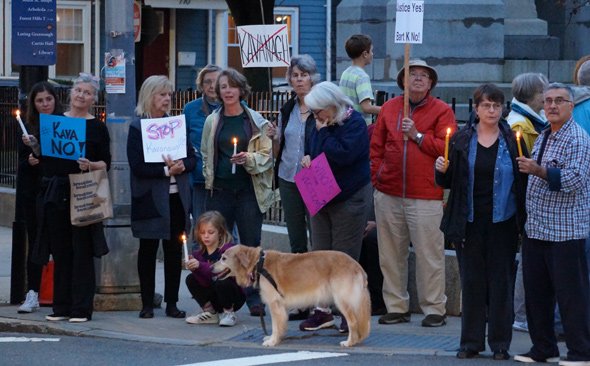 Anti-Kavinaugh vigil in Jamaica Plain