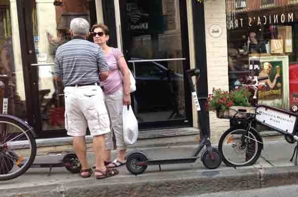 Bird scooters in the North End