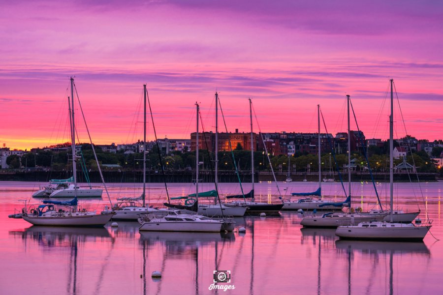 Sunrise over Boston Harbor